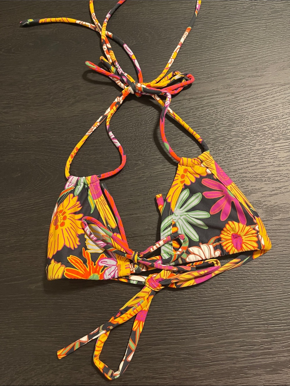 Montce Floral Tie-Back Bikini Top